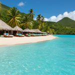 **Image Prompt:** Luxurious all-inclusive resort in Antigua with a private beach, infinity pool, palm trees, and turquoise water.